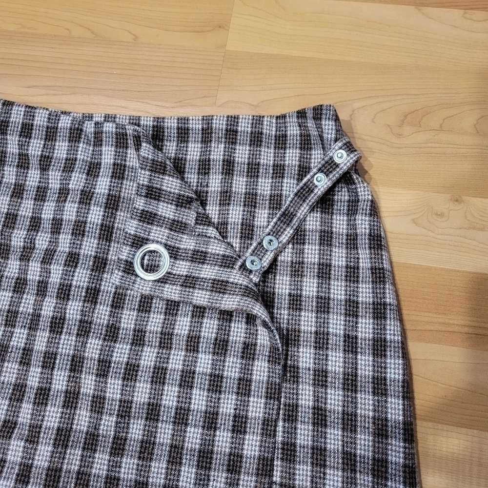 𝅺Harper Heritage Plaid Preppy School Girl Mini Skirt Size L NWT - Picture 3 of 6